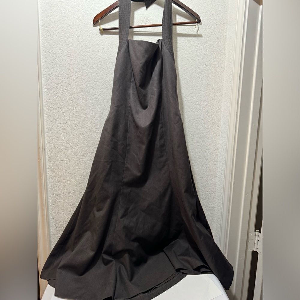 Carolina Herrera Halter dress brown flared 87% virgin wool 13% silk size 10